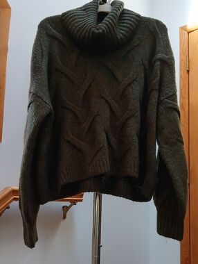 Madewell Somervell Cable Knit Wool Turtleneck Sweater NWT
